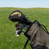 Gouden veelhoekig zeepaardje golfheadcover (Insitu)