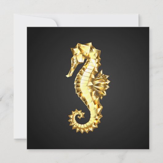 Gouden veelhoekig zeepaardje kaart (Voorkant)