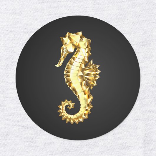 Gouden veelhoekig zeepaardje labels (Design 1)