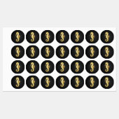 Gouden veelhoekig zeepaardje labels (Vel)
