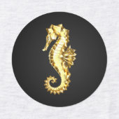 Gouden veelhoekig zeepaardje labels (Design 2)