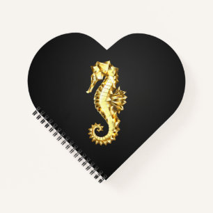Gouden veelhoekig zeepaardje notitieboek