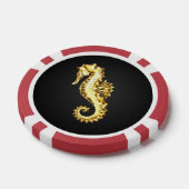 Gouden veelhoekig zeepaardje poker chips (Enkel)