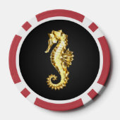 Gouden veelhoekig zeepaardje poker chips (Achterkant)