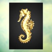 Gouden veelhoekig zeepaardje raamsticker (Vel 3)