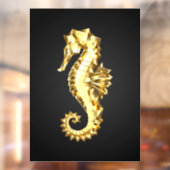 Gouden veelhoekig zeepaardje raamsticker (Vel 2)