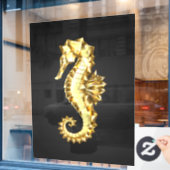 Gouden veelhoekig zeepaardje raamsticker (Cafe Raam)