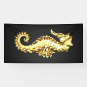 Gouden veelhoekig zeepaardje spandoek (Horizontaal)