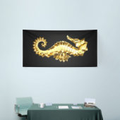 Gouden veelhoekig zeepaardje spandoek (Beurs)