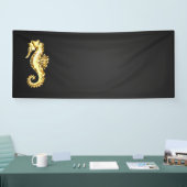 Gouden veelhoekig zeepaardje spandoek (Beurs)