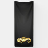 Gouden veelhoekig zeepaardje spandoek (Verticaal)