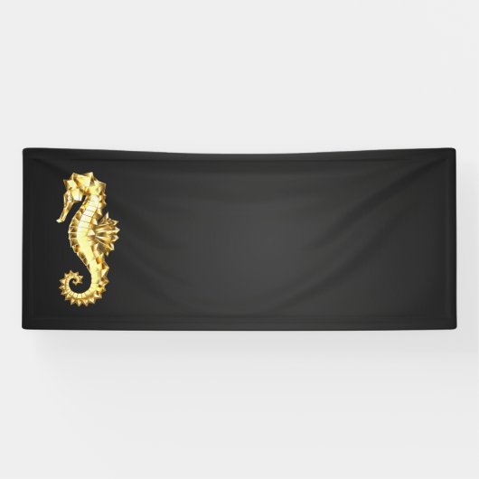 Gouden veelhoekig zeepaardje spandoek (Horizontaal)