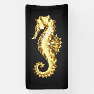 Gouden veelhoekig zeepaardje spandoek
