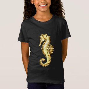 Gouden veelhoekig zeepaardje t-shirt
