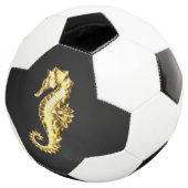 Gouden veelhoekig zeepaardje voetbal (Drie kwart)