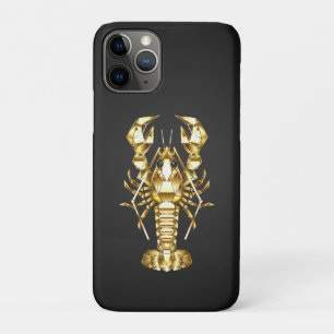 Gouden veelhoekige kreeftenkreeft op zwart Case-Mate iPhone case