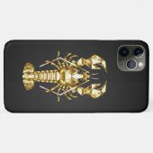 Gouden veelhoekige rivierkreeft op zwart Case-Mate iPhone case (Achterkant (horizontaal))