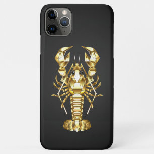 Gouden veelhoekige rivierkreeft op zwart Case-Mate iPhone case
