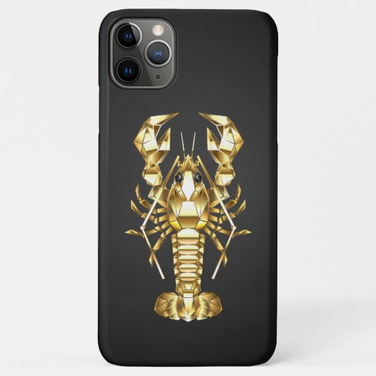 Gouden veelhoekige rivierkreeft op zwart Case-Mate iPhone case (Achterkant)