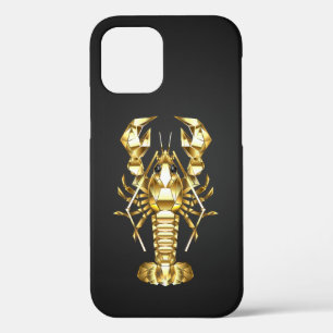 Gouden veelhoekige rivierkreeft op zwart Case-Mate iPhone case