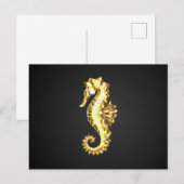 Gouden Veelhoekige Zeepaard Briefkaart (Voorkant / Achterkant)