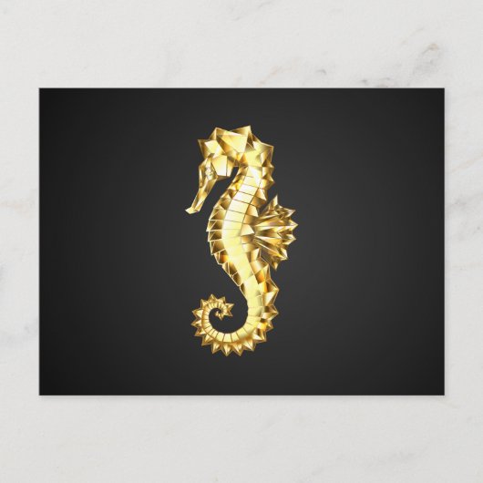Gouden Veelhoekige Zeepaard Briefkaart (Voorkant)