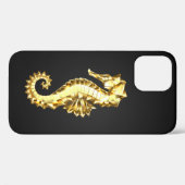Gouden Veelhoekige Zeepaard Case-Mate iPhone Case (Achterkant (horizontaal))