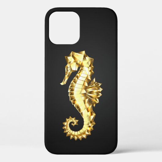 Gouden Veelhoekige Zeepaard Case-Mate iPhone Case (Achterkant)