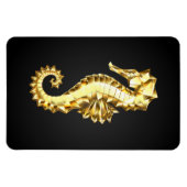 Gouden Veelhoekige Zeepaard Magneet (Horizontaal)