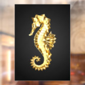 Gouden Veelhoekige Zeepaard Raamsticker (Vel 2)