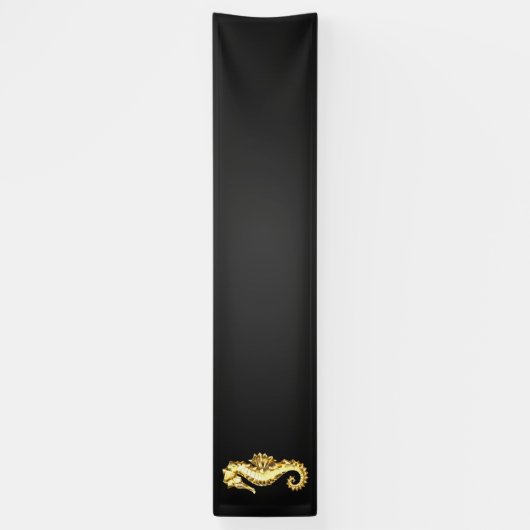 Gouden Veelhoekige Zeepaard Spandoek (Verticaal)