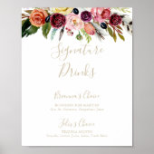 Gouden Veer Boho Tropisch Onderschrift Dranken Bor Poster (Voorkant)