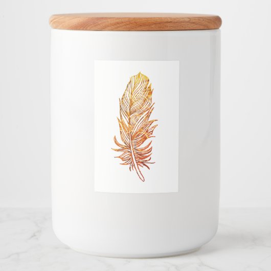 Gouden veer Custom Food Container Label Voedselcontainer Etiket (Voorkant)