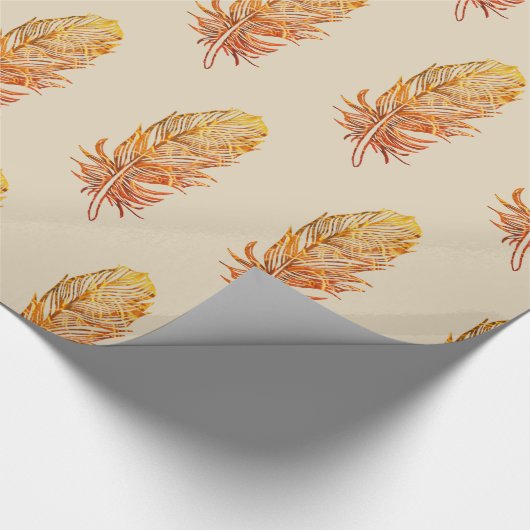 Gouden Veer Glanzend Verpakkend Document, 30 in x  Cadeaupapier (Hoek)