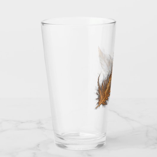 Gouden veer - Glazen beker (Rechts)