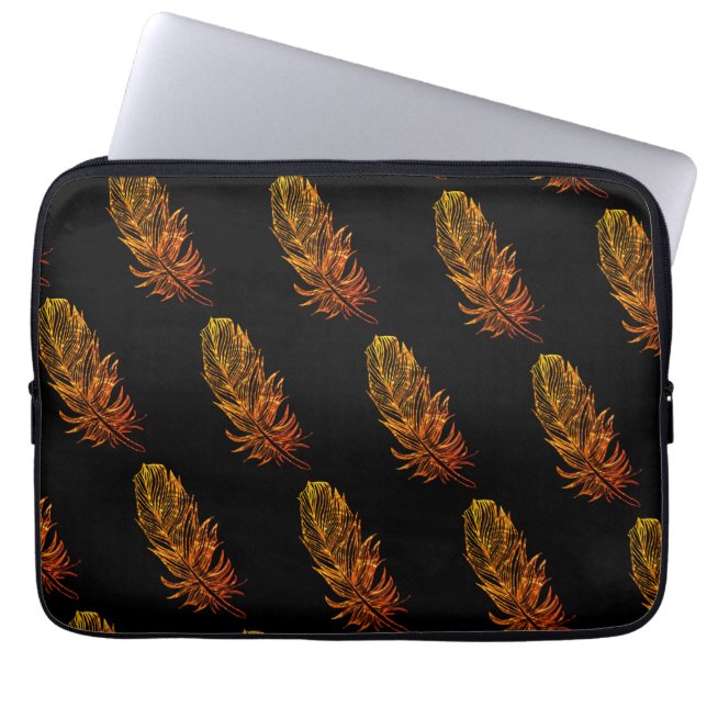 Gouden Veer Kunst Neopreen Laptopkoker 13" Laptop Sleeve (Voorkant)