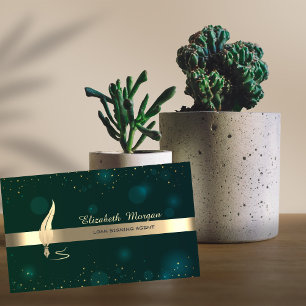 Gouden Veer Streep Champagne Notaris Groen Visitekaartje