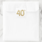 Gouden Veertig 40e Verjaardag Ballon Feest Vierkante Sticker (Tas)