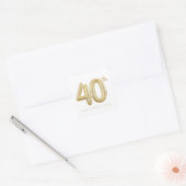 Gouden Veertig 40e Verjaardag Ballon Feest Vierkante Sticker (Envelop)