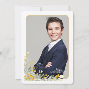 Gouden Veld Bloemen Foto Frame Religieus Kaart