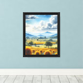Gouden Veld Droom Canvas Afdruk (Insitu (Houten vloer))