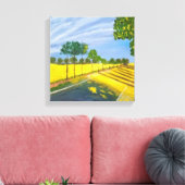 Gouden velden en pad canvas afdruk (Insitu (Woonkamer))