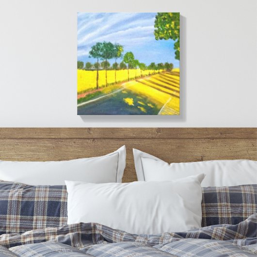 Gouden velden en pad canvas afdruk (Insitu (Slaapkamer))