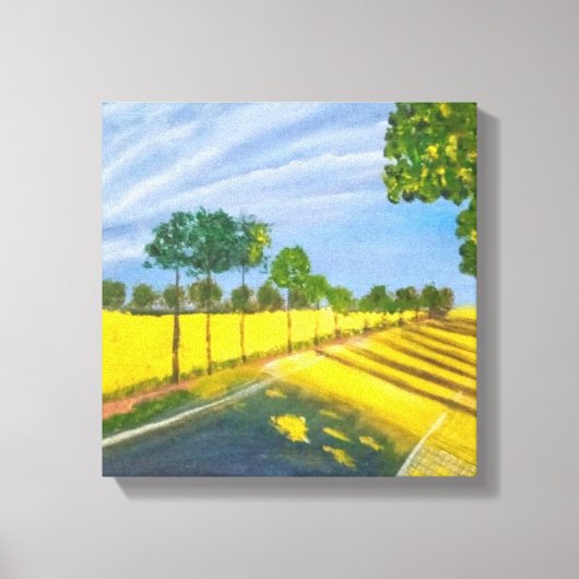 Gouden velden en pad canvas afdruk (Voorkant)