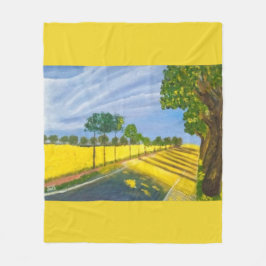 Gouden velden en pad fleece deken