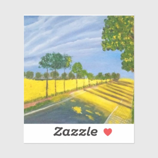 Gouden Velden en Pad Sticker (Vel)