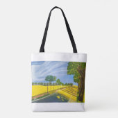Gouden velden en pad tote bag (Achterkant)