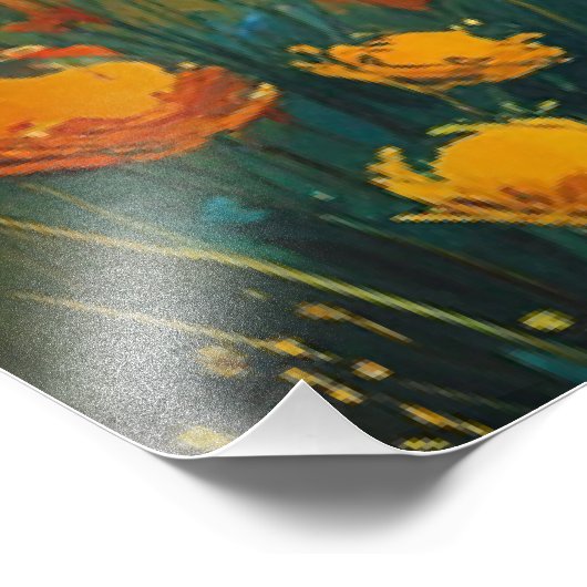 Gouden Velden Onder Een Levendige Hemel Foto Afdruk (Hoek)