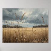 Gouden Velden Onder Stormy Skies Poster (Voorkant)