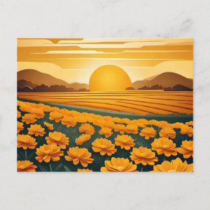 Gouden Velden van Marigolds Briefkaart